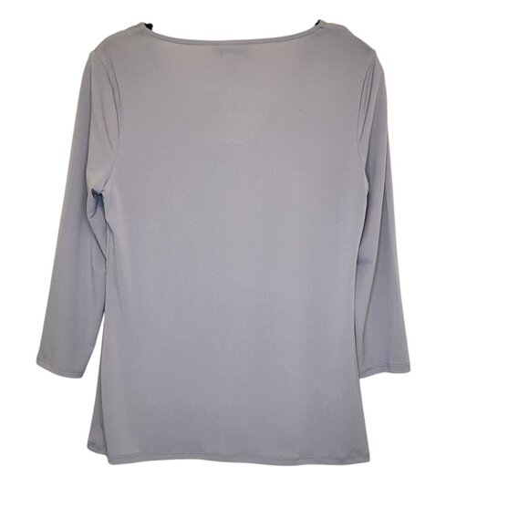 Women's Carmen Gray Drape Neckline Spring Summer Fall Career Office Top Sz Small - Picture 3 of 8